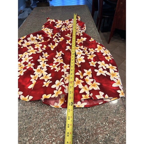 Vtg 80s Hawaiian Royal Creations Smocked Halter Pleated Bust Circle Sun Dress L - Picture 12 of 14